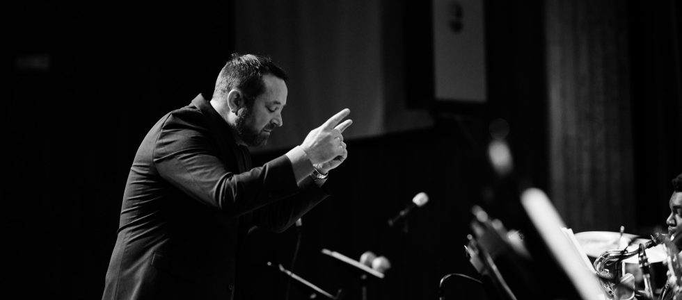 b&w image of conductor